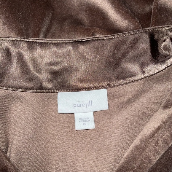 Pure Jill 2 Piece Plush Lounge Legging Top Set Size XL Brown - Picture 3 of 12